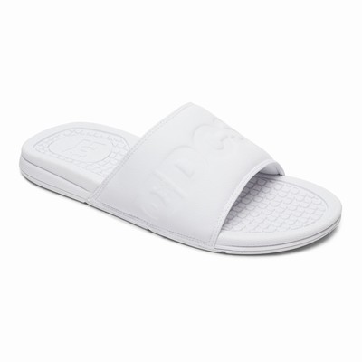 DC Bolsa Slides Men's White Sandals Australia Sale FBU-514